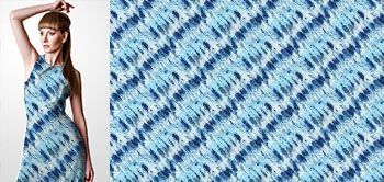29005 Materiał ze wzorem motyw barwionego materiału w stylu tie-dye w odcieniach niebieskiego
